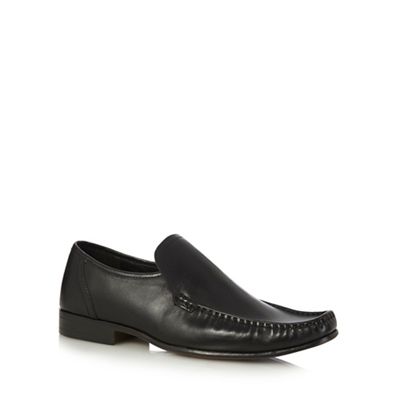 The Collection Black leather moccasin slip on shoes